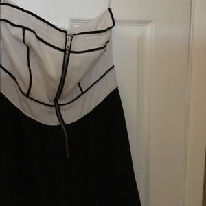 Black and White Dress with Zip-up Bust